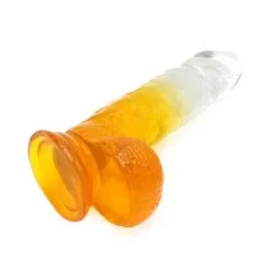 Kiotos Cox Color - Gekleurde Dildo 10 - 25 X 5,5 Cm - Transparant/Geel -Sex Toys winkel Kiotos Cox Color Gekleurde Dildo 10 25 x 55 cm TransparantGeel 7