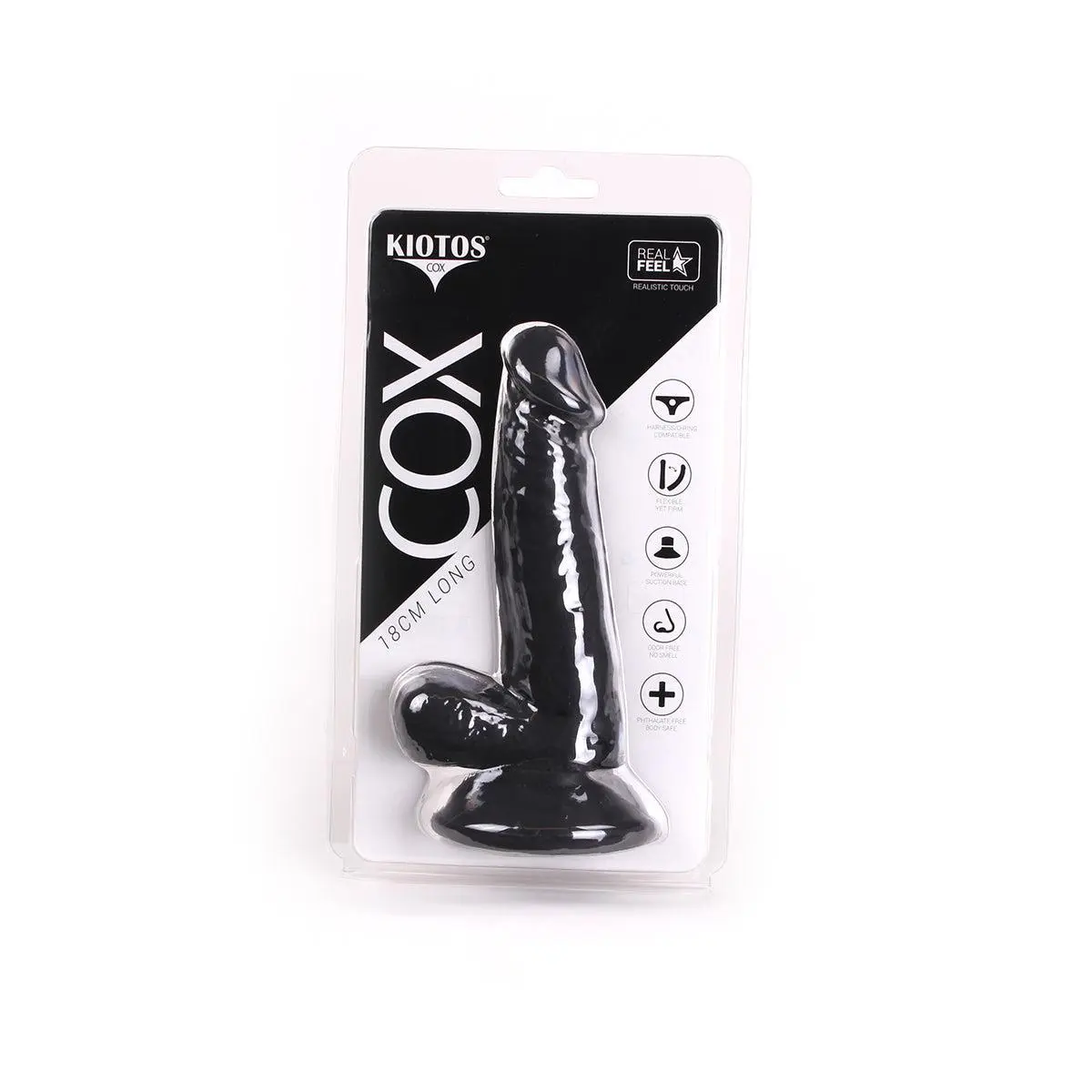 Kiotos Cox - Dildo 18 X 4 Cm - Zwart 2 Kiotos Cox - Dildo 18 X 4 Cm - Zwart - Afbeelding 2