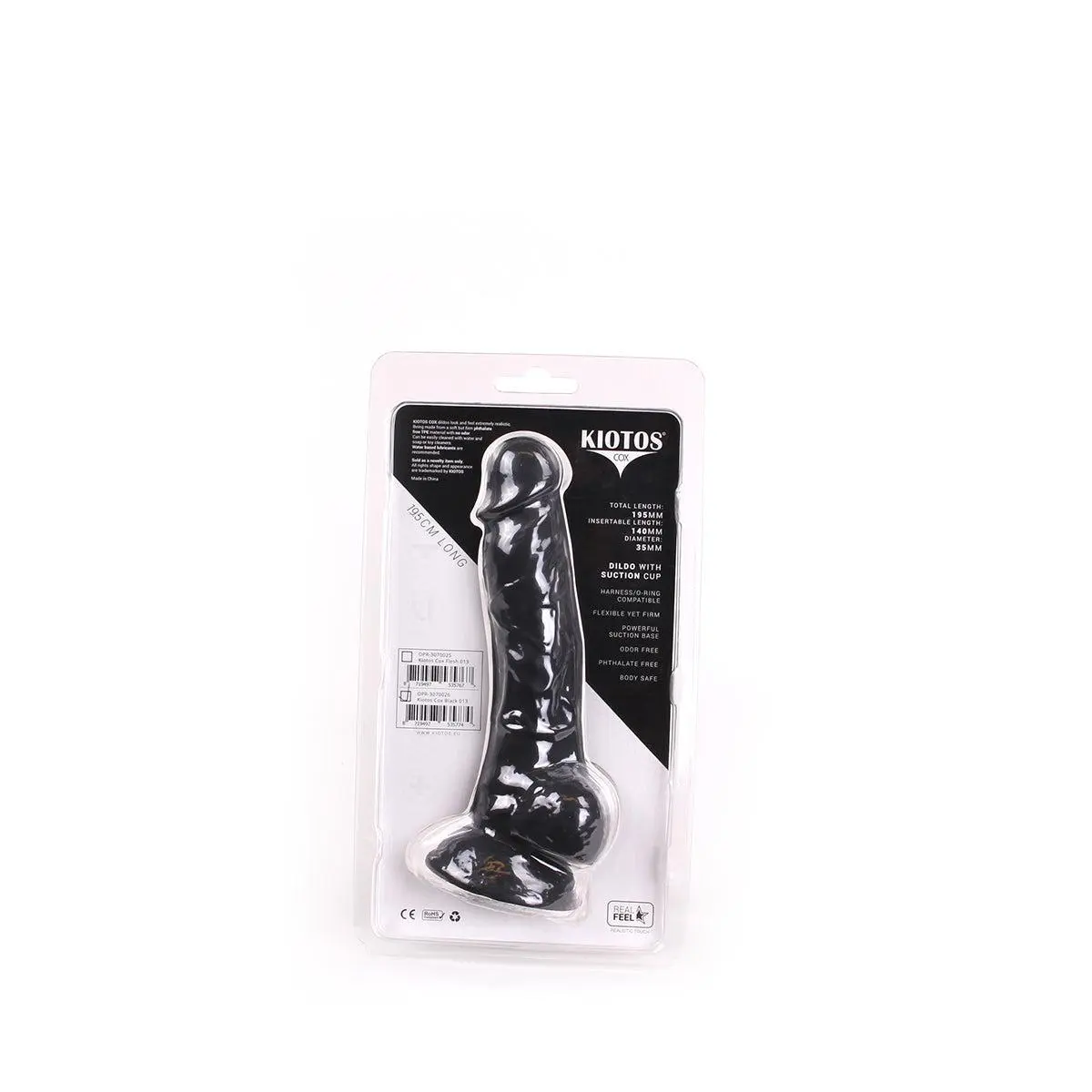 Kiotos Cox - Dildo 19,5 X 3,5 Cm - Zwart 2 Kiotos Cox - Dildo 19,5 X 3,5 Cm - Zwart - Afbeelding 2