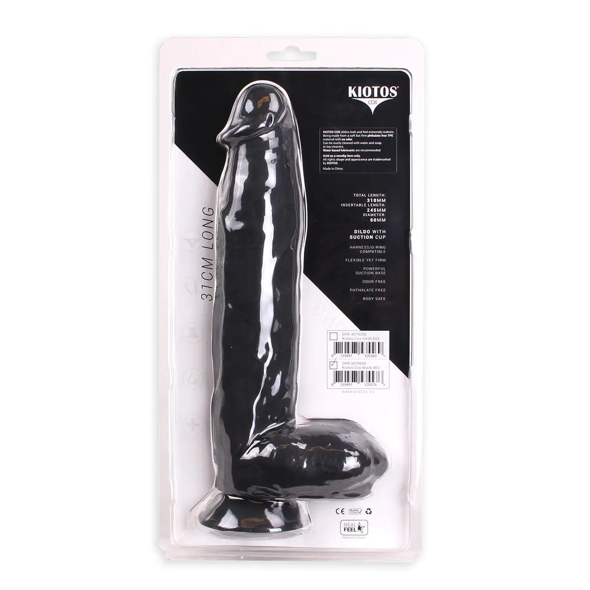 Kiotos Cox - Dildo 31 X 6 Cm - Zwart 6 Kiotos Cox - Dildo 31 X 6 Cm - Zwart - Afbeelding 6