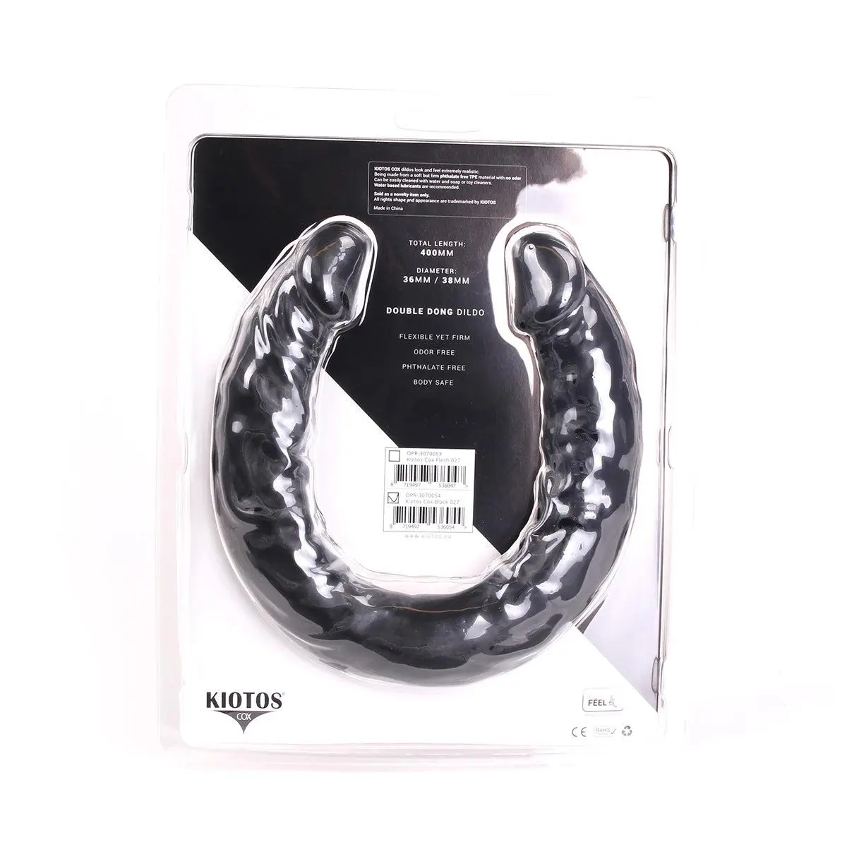 Kiotos Cox - Dubbele Dildo 40 X 3.6/3.8 Cm - Zwart 2 Kiotos Cox - Dubbele Dildo 40 X 3.6/3.8 Cm - Zwart - Afbeelding 2