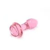 Kiotos Glass - Glazen Buttplug Met Roos - Roze