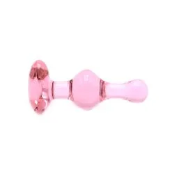 Kiotos Glass - Roze Buttplug Van Glas Met Hartje -Sex Toys winkel Kiotos Glass Roze Buttplug van Glas met Hartje 5