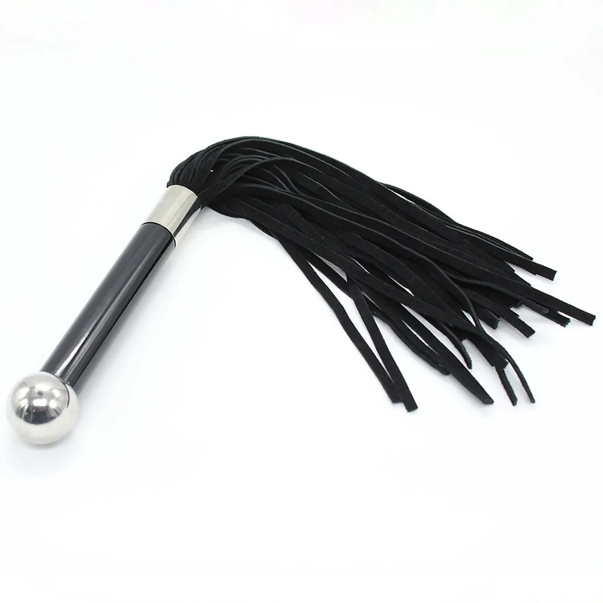 Kiotos Leather - Flogger Met Acryl Handvat - Zwart 2 Kiotos Leather - Flogger Met Acryl Handvat - Zwart - Afbeelding 2