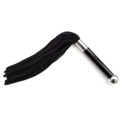 Kiotos Leather - Flogger Met Acryl Handvat - Zwart