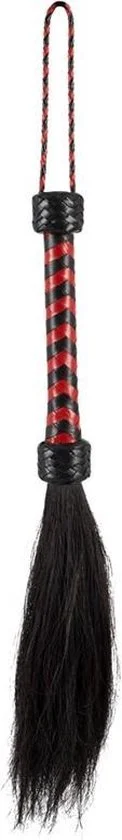 Erotiekvoordeel.nl Kiotos Leather - Korte Paardenhaar Zweep Met Rood/Zwart Handvat