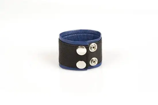 Kiotos Leather - Polsband Leer - Blauw/Zwart 1 Kiotos Leather - Polsband Leer - Blauw/Zwart