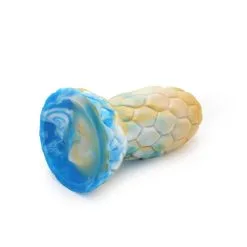 Kiotos Monstar - Buttplug ALIEN EGG 7 - 17.5 X 7.5 Cm - Tie Dye Goud/Blauw -Sex Toys winkel Kiotos Monstar Buttplug ALIEN EGG 7 17 5 x 7 5 cm tie dye goudblauw 4