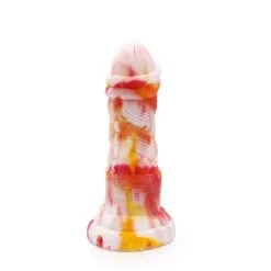 Kiotos Monstar - Dildo Beast 1 - 20.5 X 5.5 Cm - Tie Dye Oranje/Wit/Rood