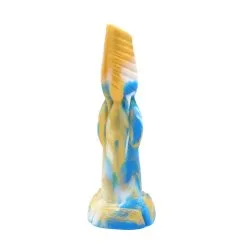 Kiotos Monstar - Dildo Beast 19 - 25 X 6 Cm - Goud/Blauw/Wit