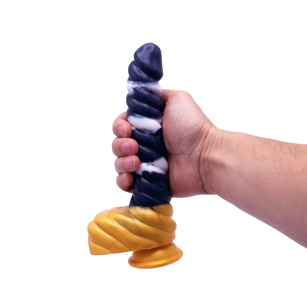 Kiotos Monstar - Dildo Beast 37 - 23.5 X 4 Cm - Wit/Goud/Blauw 2 Kiotos Monstar - Dildo Beast 37 - 23.5 X 4 Cm - Wit/Goud/Blauw - Afbeelding 2