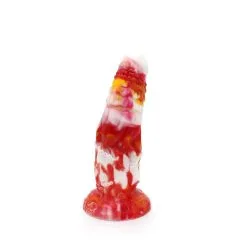 Kiotos Monstar - Dildo Beast 4 - 21 X 6.5 Cm - Tie Dye Oranje/Wit/Rood
