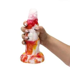 Kiotos Monstar - Dildo Beast 8 - 20.5 X 6.5 Cm - Tie Dye Oranje/Wit/Rood -Sex Toys winkel Kiotos Monstar Dildo Beast 8 20 5 x 6 5 cm tie dye oranjewitrood 6