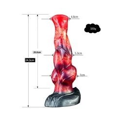 Kiotos Monstar Dildo Beast Nr. 75 Drogon - Rood/paars/zwart -Sex Toys winkel Kiotos Monstar Dildo Beast Nr 75 Drogon roodpaarszwart 6