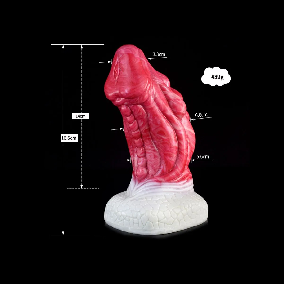 Kiotos Monstar Dildo Beast Nr. 78 Caraxes - Roze/Wit/Grijs 9 Kiotos Monstar Dildo Beast Nr. 78 Caraxes - Roze/Wit/Grijs - Afbeelding 9