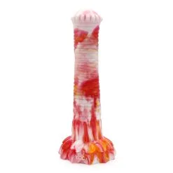 Kiotos Monstar - Dildo Beast Paardenlul - 27 X 5.5 Cm - Tie Dye Oranje/Wit/Rood