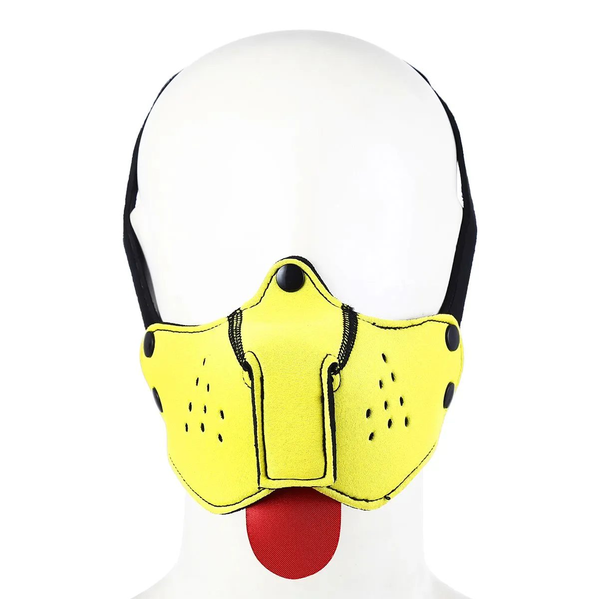 Kiotos - Neopreen Puppy Dog Gag/Mondmasker - Geel 2 Kiotos - Neopreen Puppy Dog Gag/Mondmasker - Geel - Afbeelding 2