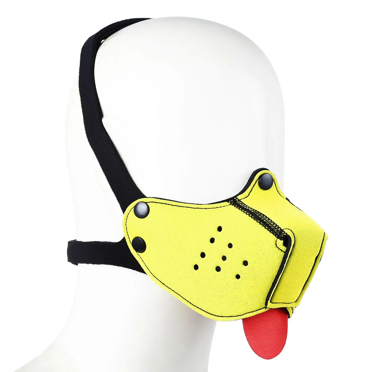 Kiotos - Neopreen Puppy Dog Gag/Mondmasker - Geel 1 Kiotos - Neopreen Puppy Dog Gag/Mondmasker - Geel