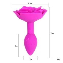 Kiotos - Roze Roos Siliconen Anaal Plug -Sex Toys winkel Kiotos Roze Roos Siliconen Anaal Plug 5