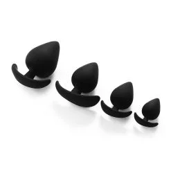 Kiotos Siliconen Anker Buttplug Set - 4 Stuks - Zwart -Sex Toys winkel Kiotos Siliconen Anker Buttplug Set 4 stuks zwart 3