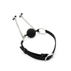Kiotos - Siliconen Ball Gag Met Tepelklemmen -Sex Toys winkel Kiotos Siliconen Ball Gag Met Tepelklemmen 3
