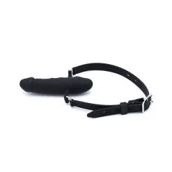 Kiotos Siliconen Dubbele Penis Gag - Zwart -Sex Toys winkel Kiotos Siliconen Dubbele Penis Gag zwart 2