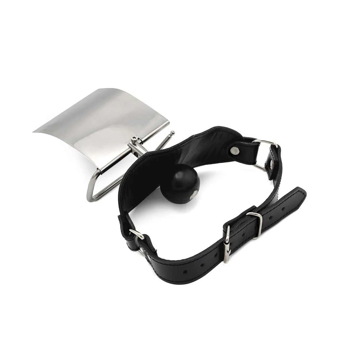 Kiotos Leather Kiotos Steel - Gag Met Toiletrol Houder 2 Kiotos Leather Kiotos Steel - Gag Met Toiletrol Houder - Afbeelding 2