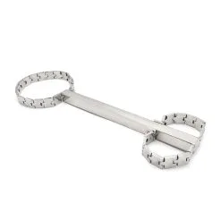 Kiotos Steel - Neck & Handen Bondage Device Met Slot - Zilver -Sex Toys winkel Kiotos Steel Neck Handen Bondage Device Met Slot Zilver 4
