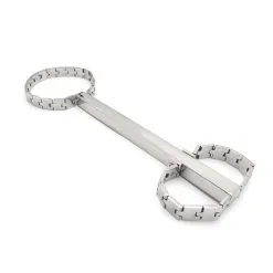 Kiotos Steel - Neck & Handen Bondage Device Met Slot - Zilver -Sex Toys winkel Kiotos Steel Neck Handen Bondage Device Met Slot Zilver 5