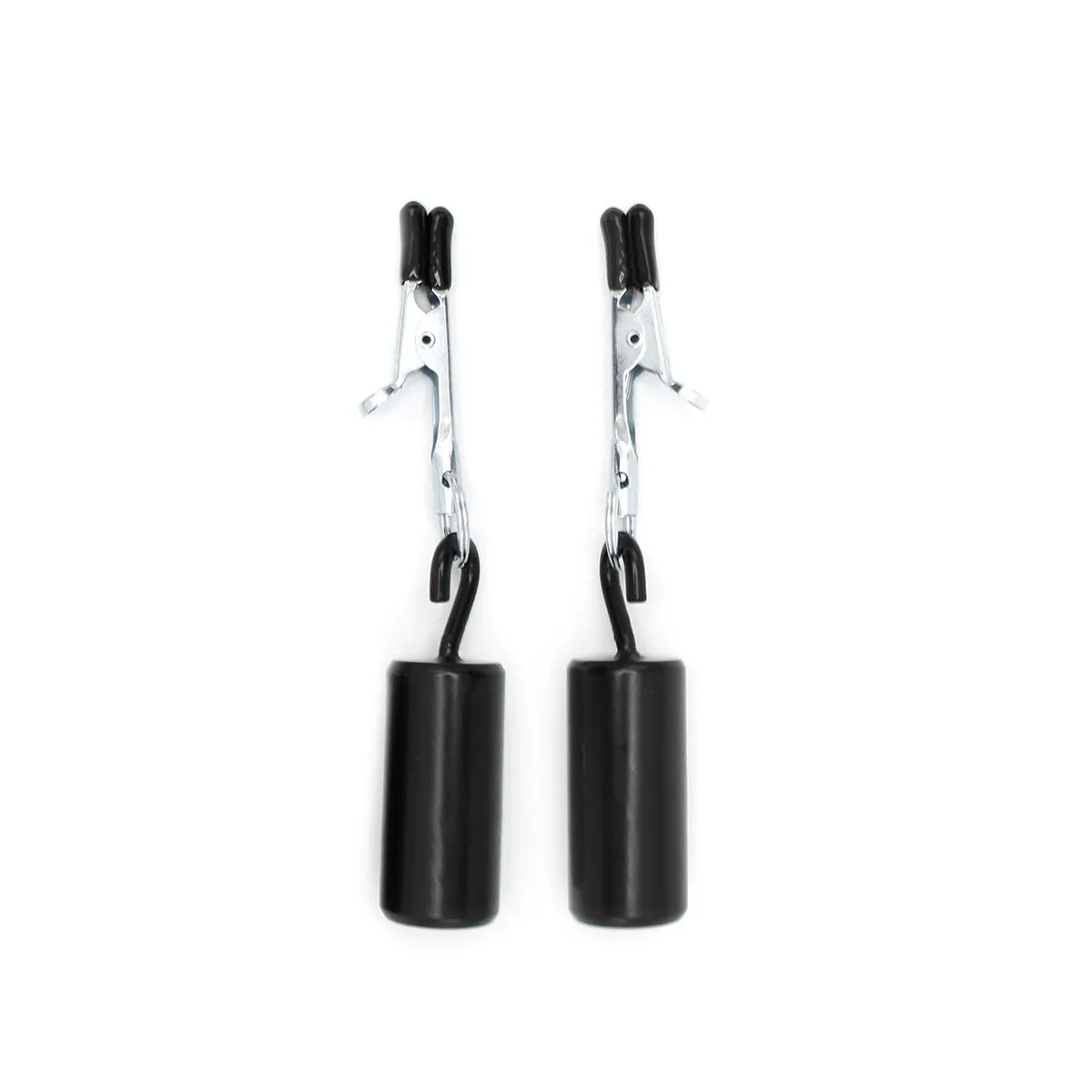 Kiotos Steel - Tepelklemmen - Croc Tepelklemmen 2 X 100g Met Haakgewichten- RVS - Zwart 1 Kiotos Steel - Tepelklemmen - Croc Tepelklemmen 2 X 100g Met Haakgewichten- RVS - Zwart