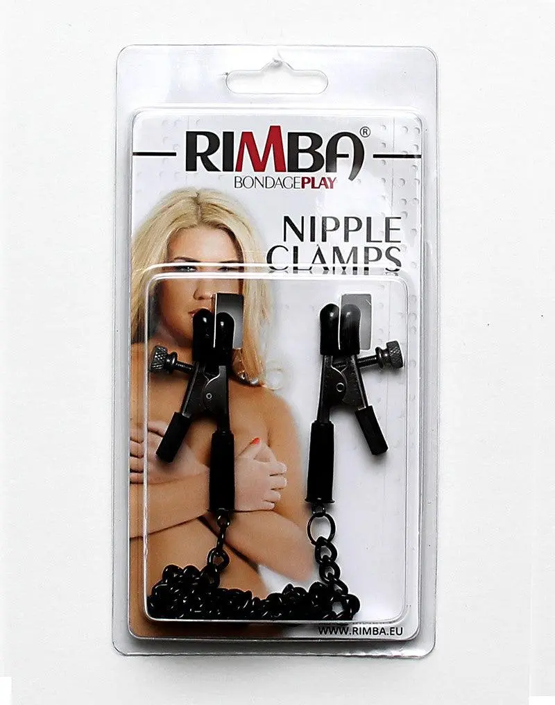 Rimba Bondage Play Knijp Tepelklemmen Met Aandraaischroef En Ketting - Zwart 3 Rimba Bondage Play Knijp Tepelklemmen Met Aandraaischroef En Ketting - Zwart - Afbeelding 3