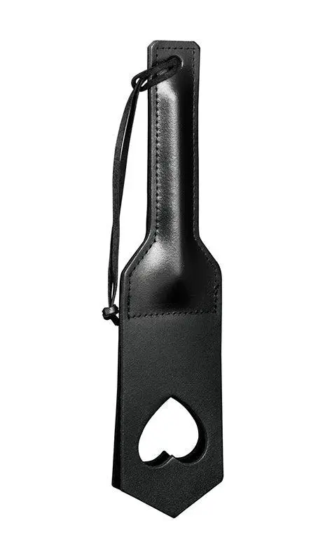 Kiotos Leather Korte Plak Van Leer Met Open Hartje Hard Love -Sex Toys winkel Korte plak van leer met open hartje Hard Love