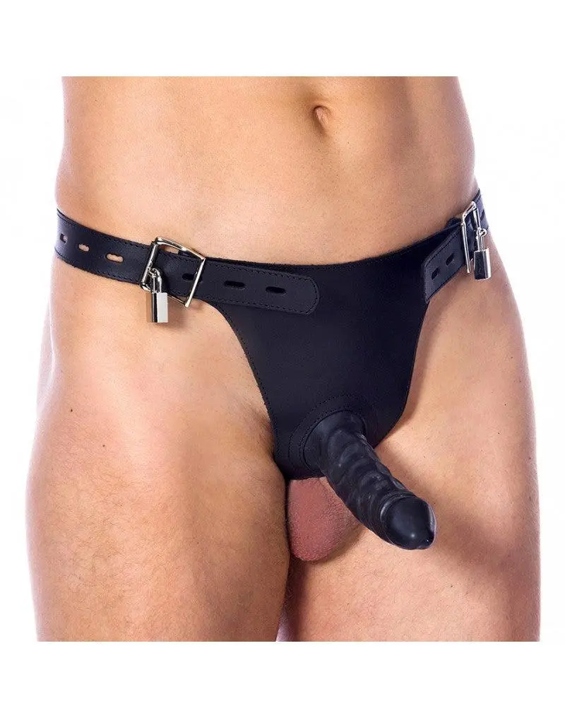 Rimba Bondage Play Kuisheidsgordel Heren Met Penis Slurf En 2 Hangsloten - Zwart 1 Rimba Bondage Play Kuisheidsgordel Heren Met Penis Slurf En 2 Hangsloten - Zwart