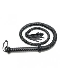 Rimba Bondage Play Lange Bullwhip 200 Cm - Zwart