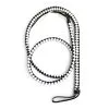 Kiotos Lange Gevlochten Single Tail - Bull Whip 190 Cm Lang - Wit/Zwart