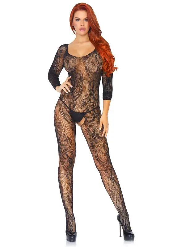 Leg Avenue - Naadloze Catsuit Met Open Kruisje 1 Leg Avenue - Naadloze Catsuit Met Open Kruisje