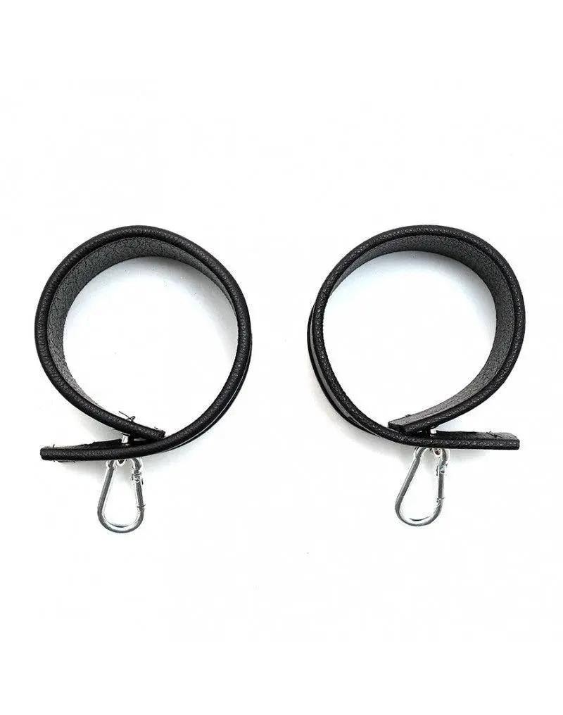 Rimba Bondage Play Leren Polsboeien Met Karabijnhaken 2 Rimba Bondage Play Leren Polsboeien Met Karabijnhaken - Afbeelding 2