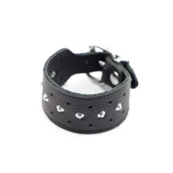 Kiotos Leather Leren Armband Met Studs - Zwart