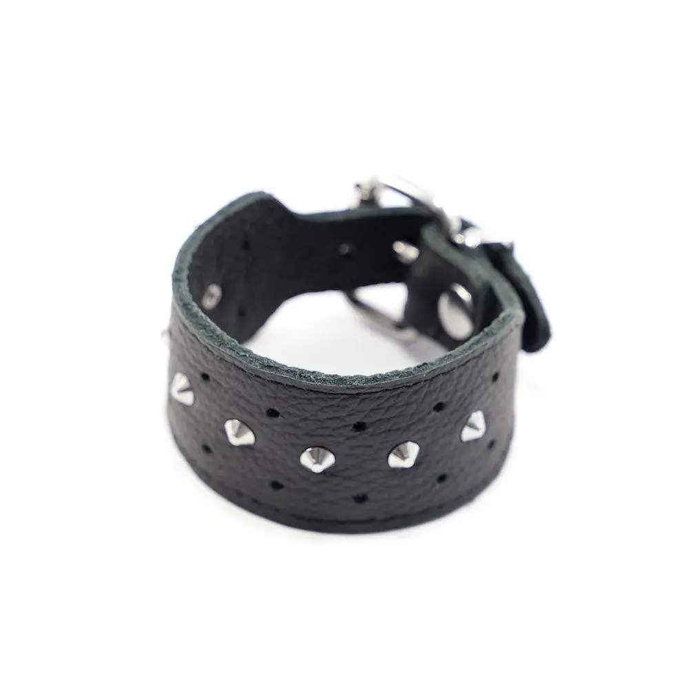 Kiotos Leather Leren Armband Met Studs - Zwart 1 Kiotos Leather Leren Armband Met Studs - Zwart