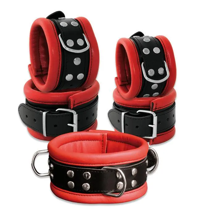 Kiotos Leather Leren Enkelboeien 6.5 Cm Breed Gevoerd - Rood/Zwart 3 Kiotos Leather Leren Enkelboeien 6.5 Cm Breed Gevoerd - Rood/Zwart - Afbeelding 3