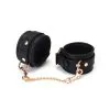 Liebe Seele - Dark Secret Exclusieve Lederen Enkelboeien Met Goud Metalen Beslag - Zwart/Goud