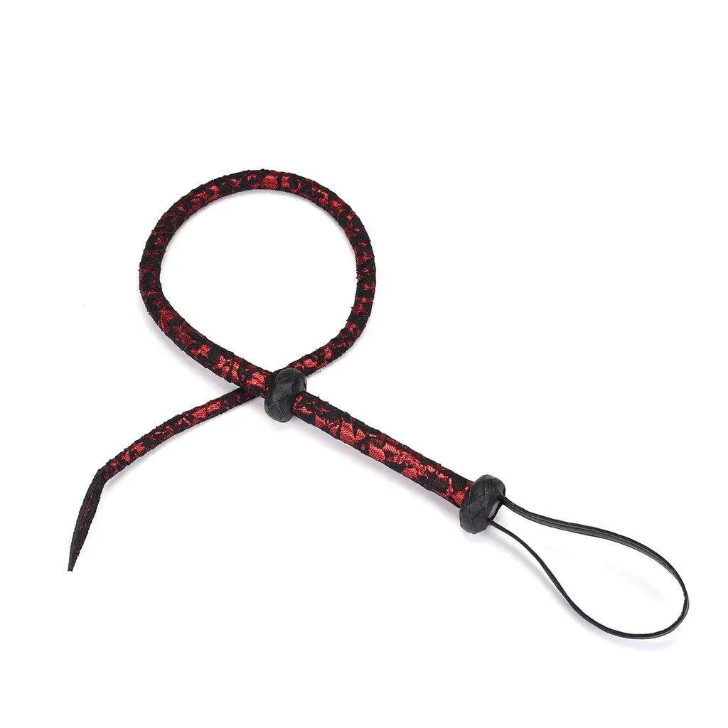 Liebe Seele - Victorian Garden Bullwhip - Leren Bull Whip Rood Zwart - Vegan Vriendelijk - Rood/Zwart 6 Liebe Seele - Victorian Garden Bullwhip - Leren Bull Whip Rood Zwart - Vegan Vriendelijk - Rood/Zwart - Afbeelding 6