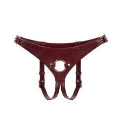 Liebe Seele - Wine Red Exclusief Leren Strap-On Harnas