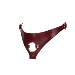 Liebe Seele - Wine Red Exclusief Leren Strap-On Harnas -Sex Toys winkel Liebe Seele Wine Red Exclusief leren Strap On Harnas 3