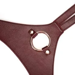 Liebe Seele - Wine Red Exclusief Leren Strap-On Harnas -Sex Toys winkel Liebe Seele Wine Red Exclusief leren Strap On Harnas 5