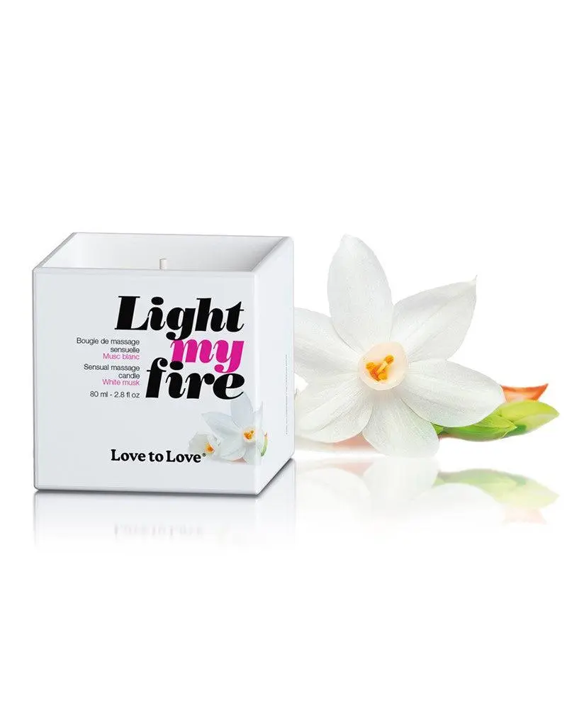 Love To Love Light My Fire Luscious Massagekaars - White Musk 1 Love To Love Light My Fire Luscious Massagekaars - White Musk