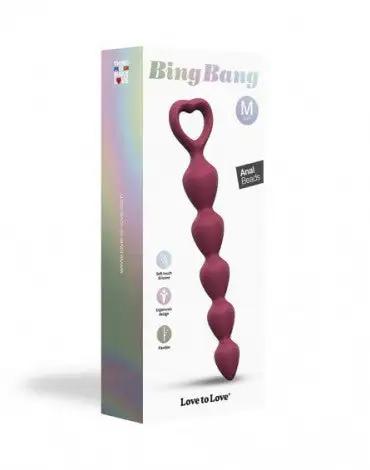 Love To Love - Anaal Ketting Met Hartvormig Handvat BING BANG - Roze - Maat M 2 Love To Love - Anaal Ketting Met Hartvormig Handvat BING BANG - Roze - Maat M - Afbeelding 2