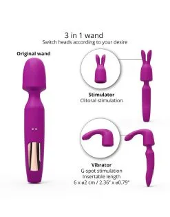 Love To Love - R-Evolution Wand Vibrator Set Met 2 Verwisselbare Opzetstukken - Roze -Sex Toys winkel Love to Love R Evolution Wand Vibrator Set met 2 verwisselbare opzetstukken roze 3