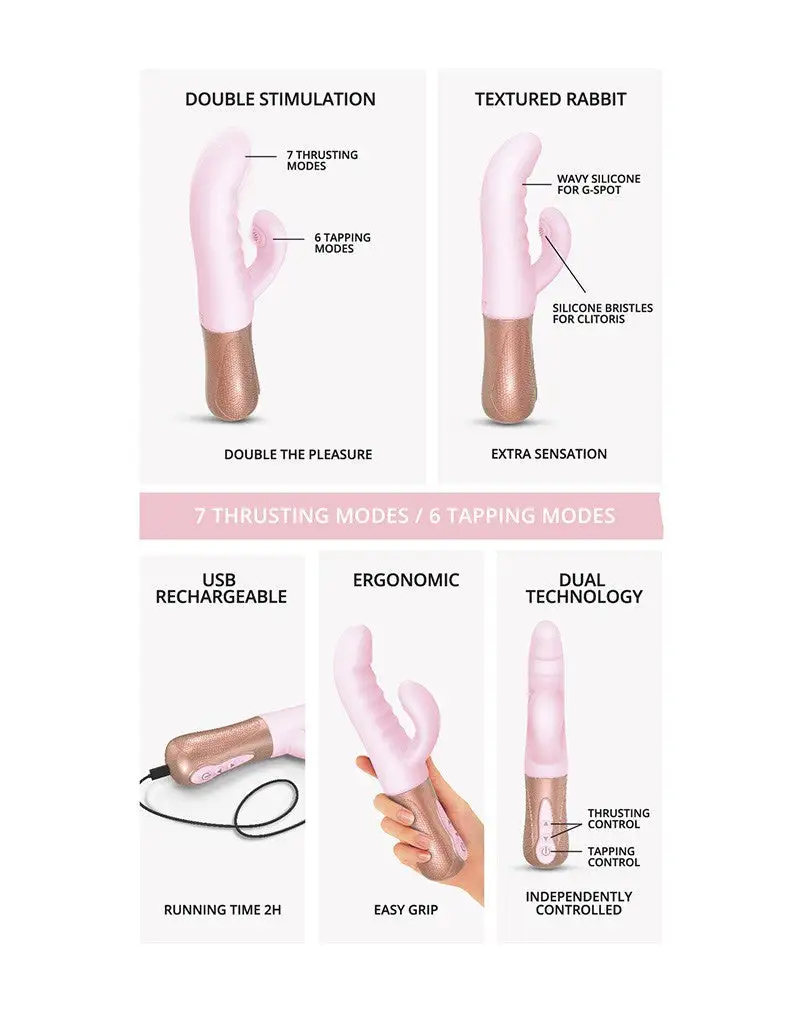 Love To Love - SASSY BUNNY Rabbit Vibrator - LichtRoze 7 Love To Love - SASSY BUNNY Rabbit Vibrator - LichtRoze - Afbeelding 7