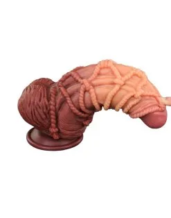 LoveToy - XXL Extreme Dildo Met Touw Motief - Lengte 24 Cm - Bruin/Nude -Sex Toys winkel LoveToy XXL Extreme Dildo met Touw Motief Lengte 24 cm BruinNude 10